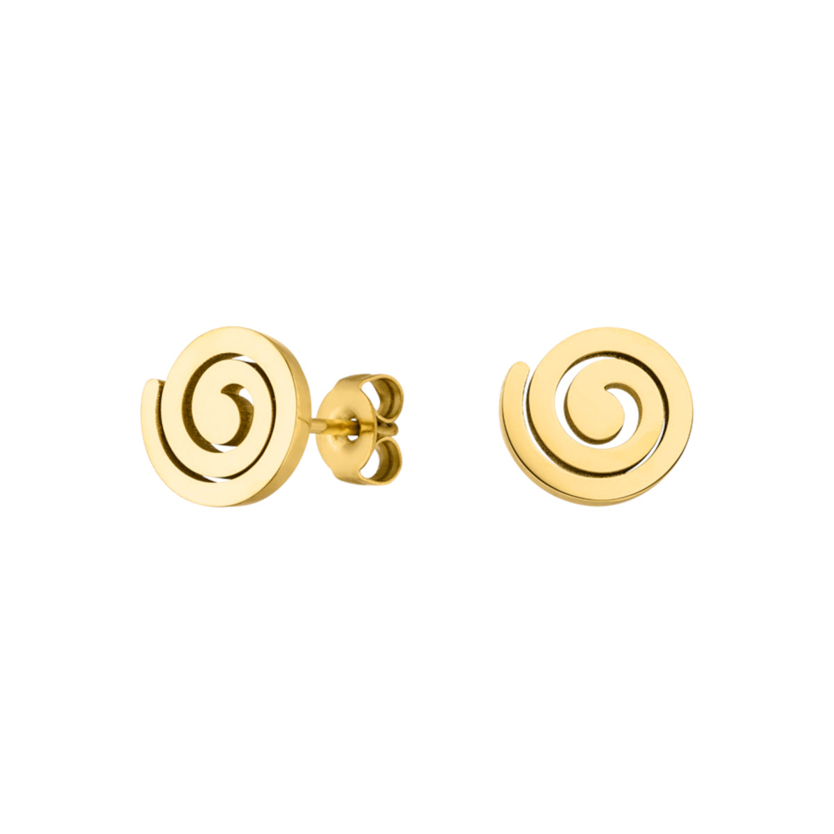 Vergoldete Ohrringe mit Spiralen Stecker aus Edelstahl