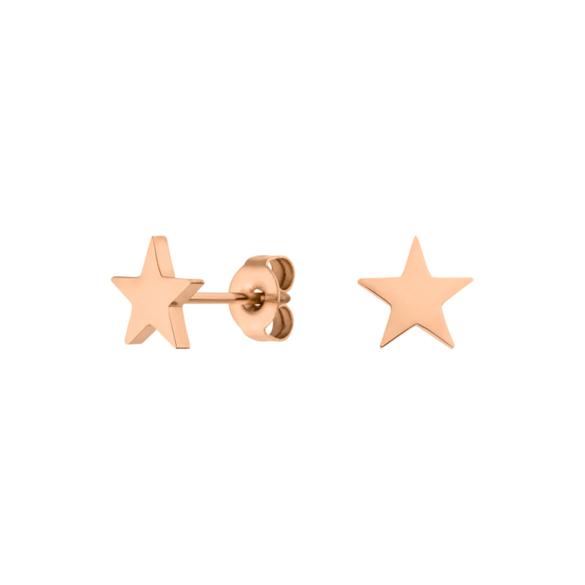 Rosegoldene Sternen Ohrringe mit Ohr Stecker 