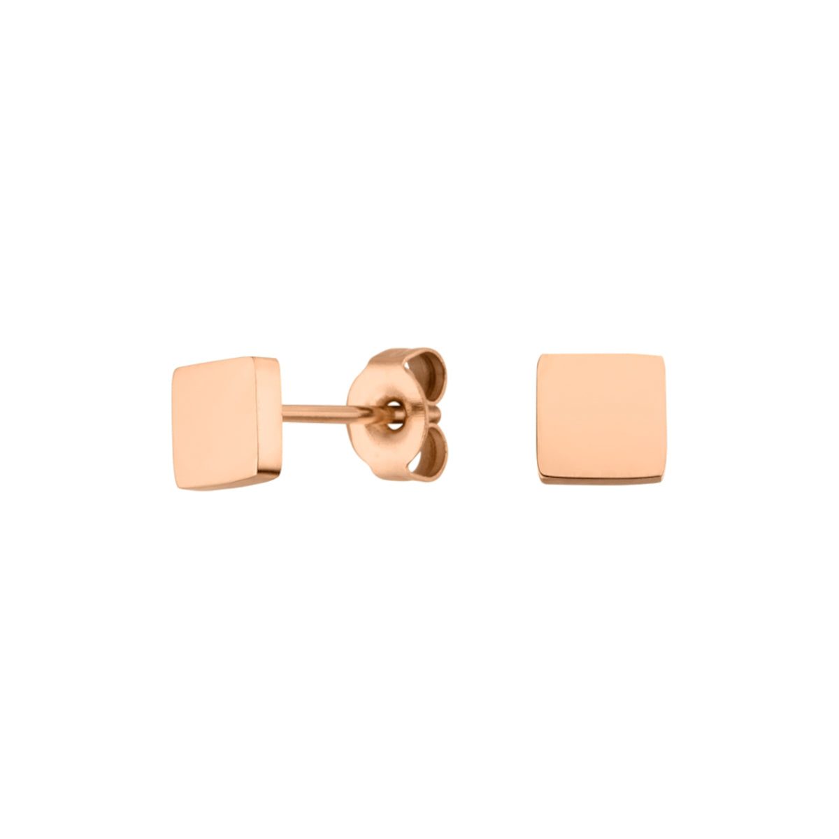 Rosegoldene Ohrringe mit Quadrat Stecker 