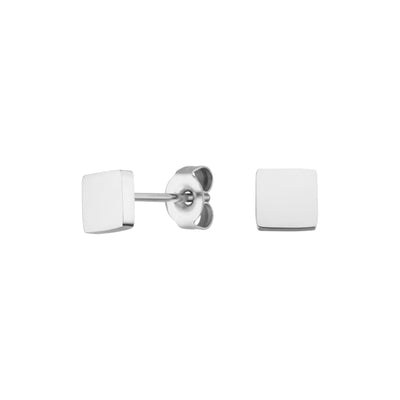 Ohrstecker mit Viereck Symbol in Silber aus Edelstahl 