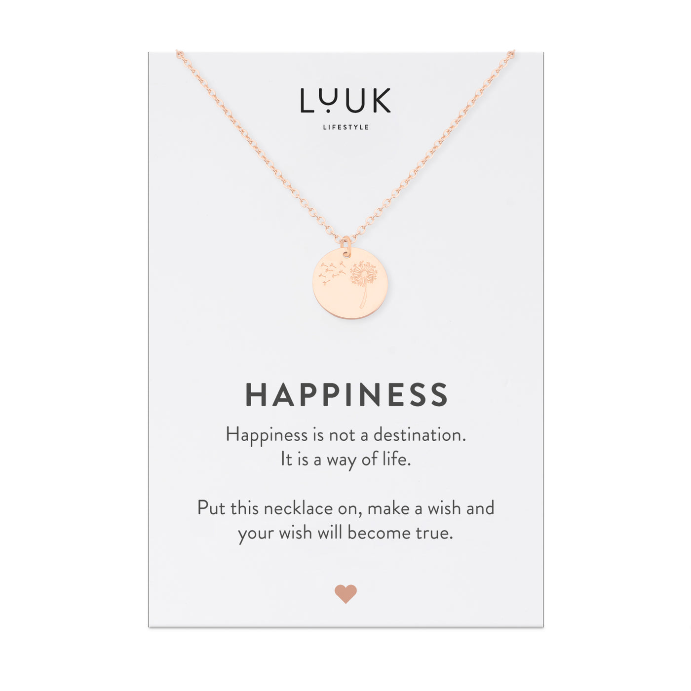 Necklace with elephant and happiness card
