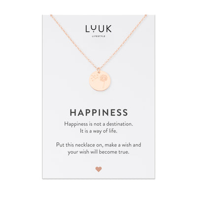 Necklace with elephant and happiness card