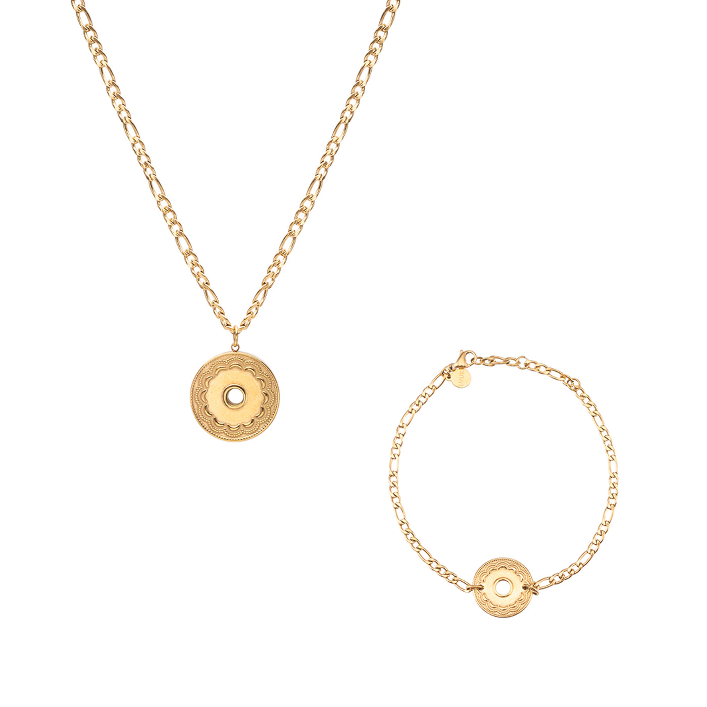 Vergoldetes Schmuck Set mit Merida Kette und Armband 