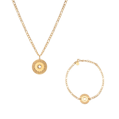 Vergoldetes Schmuck Set mit Merida Kette und Armband 