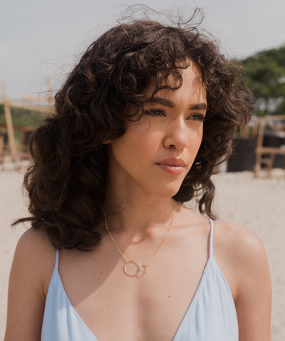 Sterling Silver Necklace with Hexagon Pendant and Simplicity Spell Card