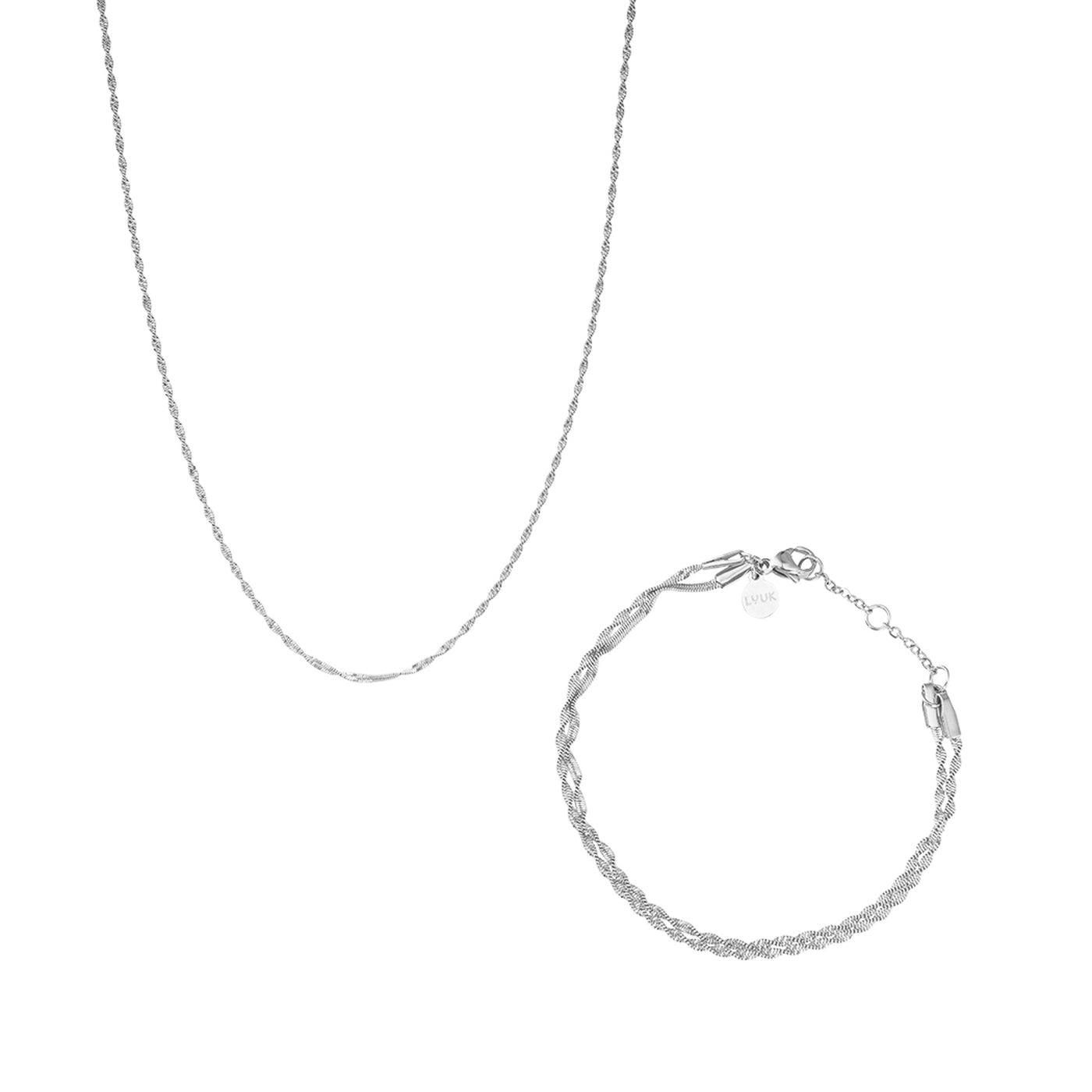 Cancun Ketten und Armband Set in Silber aus Edelstahl