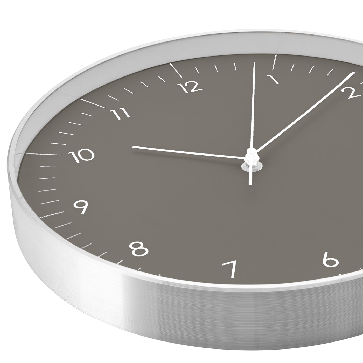 Große Wanduhr, Dunkelgrau und Silber