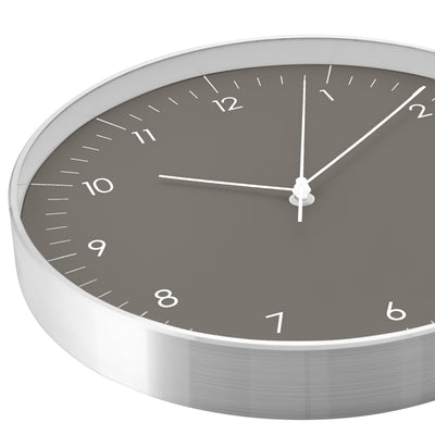 Große Wanduhr, Dunkelgrau und Silber