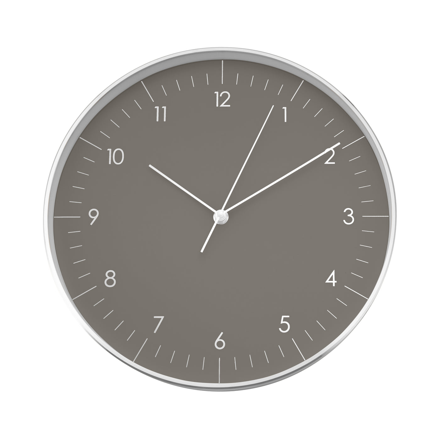 Große Wanduhr, Dunkelgrau und Silber