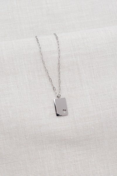 Kette mit Plättchen Herz Anhänger