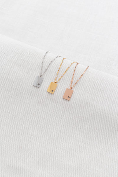 Kette mit Plättchen Herz Anhänger