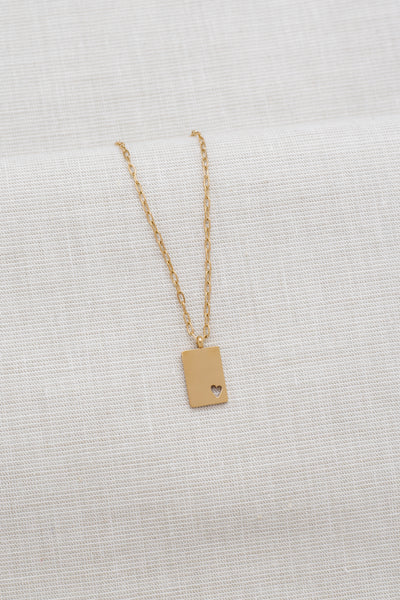 Kette mit Plättchen Herz Anhänger