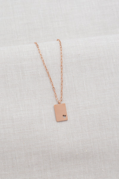 Kette mit Plättchen Herz Anhänger