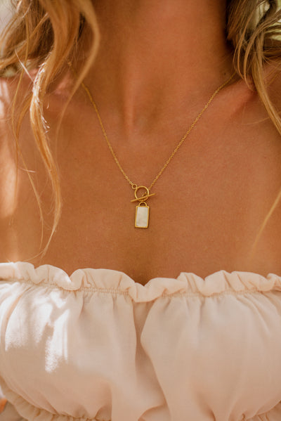 Kette mit Pearl T Steg Anhänger