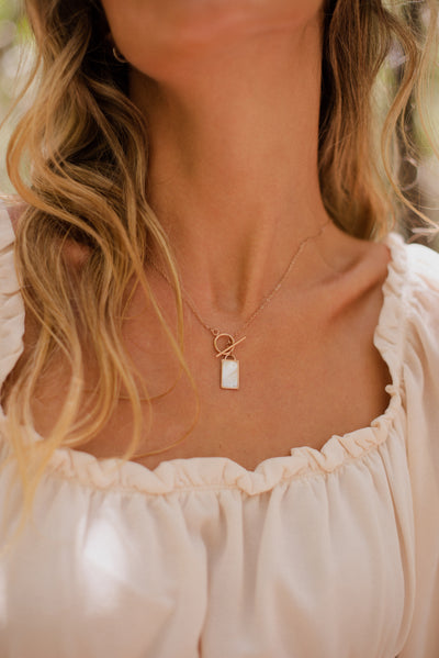 Kette mit Pearl T Steg Anhänger