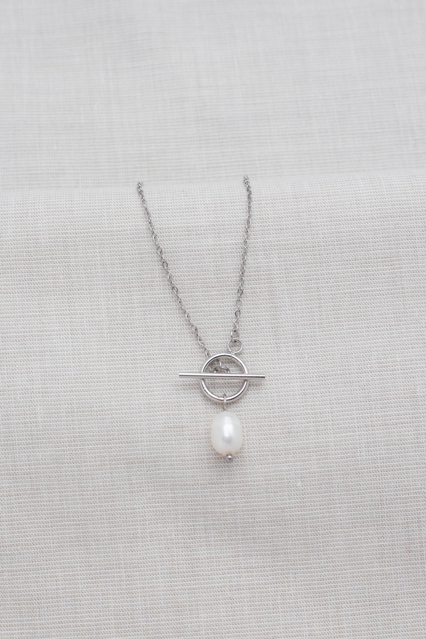 Kette mit T Steg Pearl Anhänger