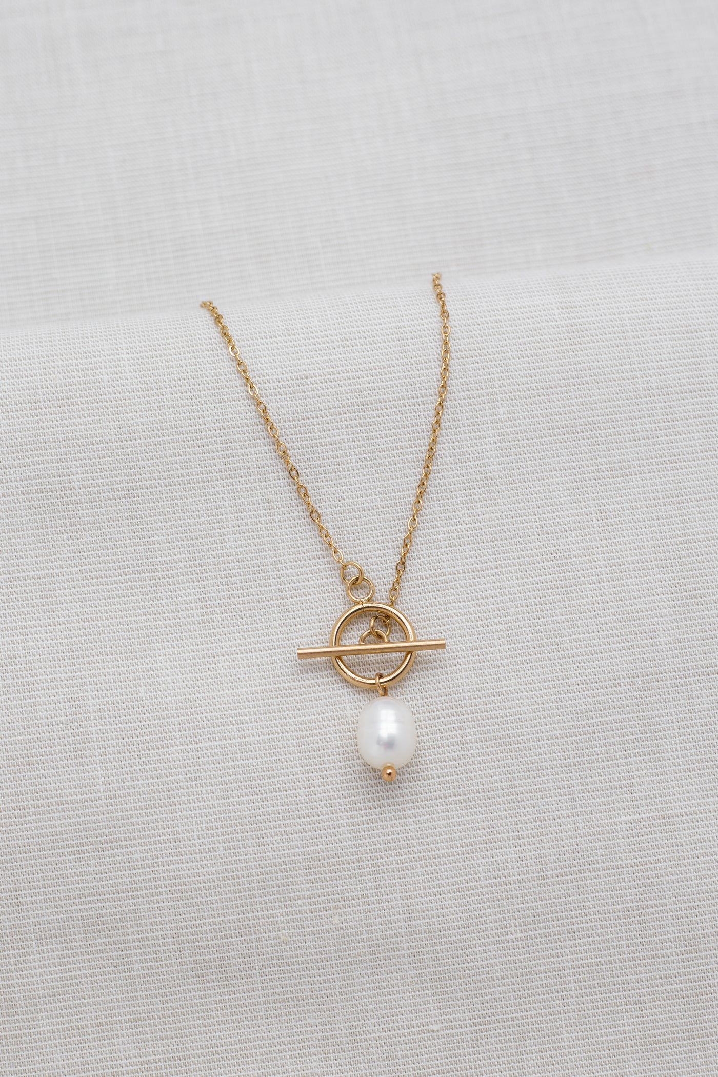 Kette mit T Steg Pearl Anhänger