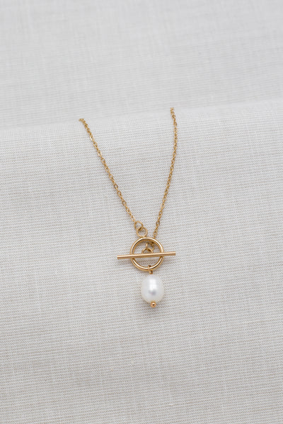 Kette mit T Steg Pearl Anhänger