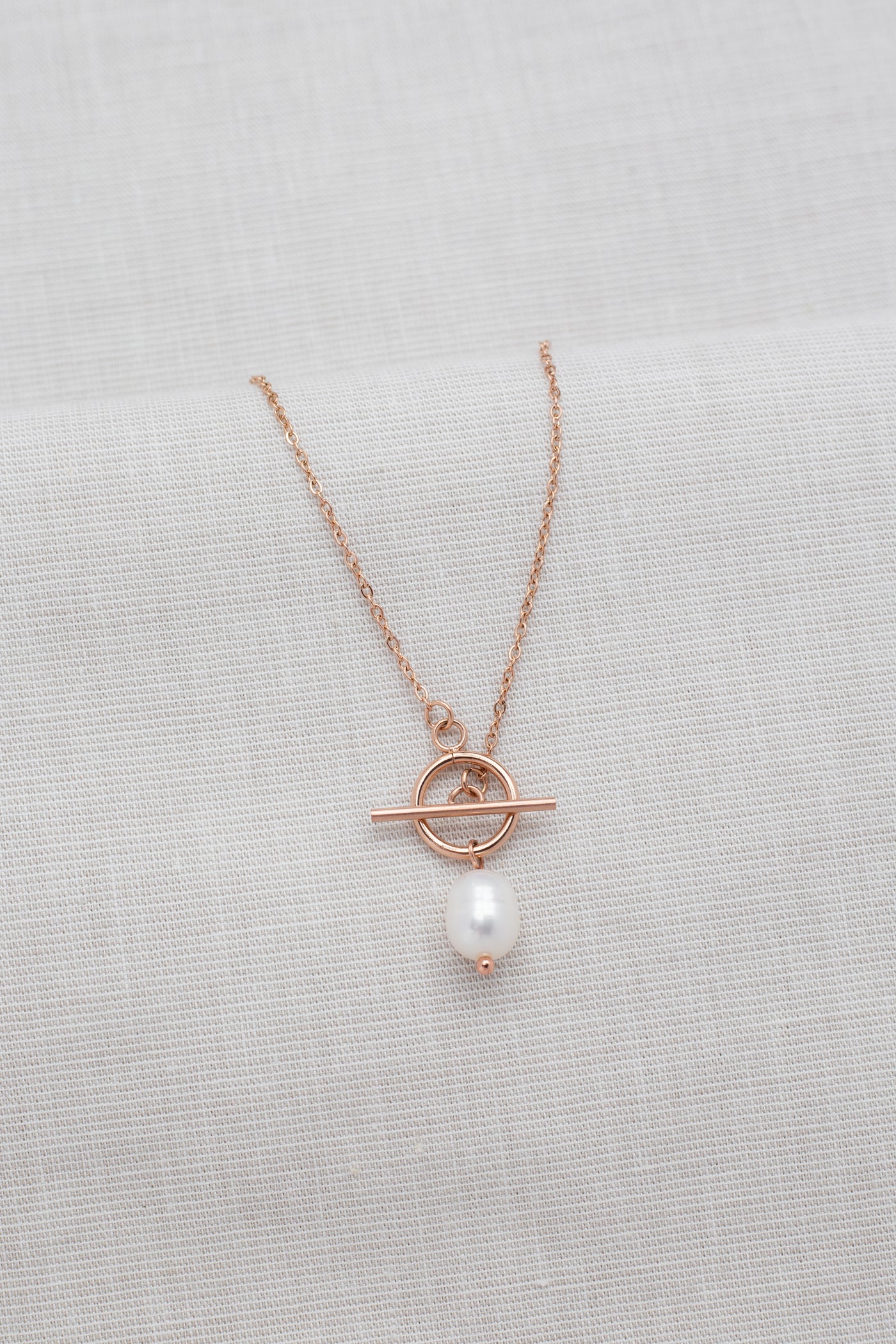 Kette mit T Steg Pearl Anhänger