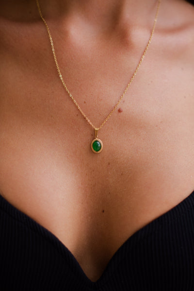 Kette mit Vintage Stein Anhänger