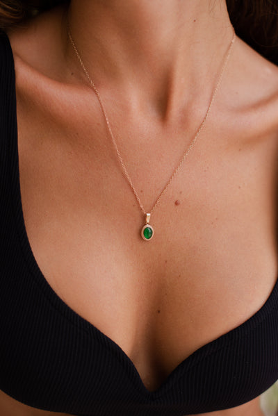 Kette mit Vintage Stein Anhänger