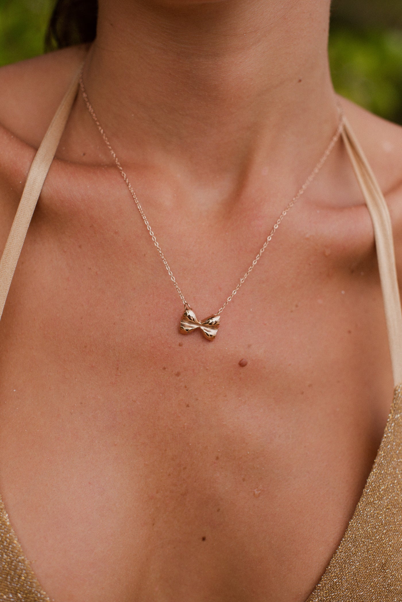 Kette mit Farfalle Nudel Anhänger