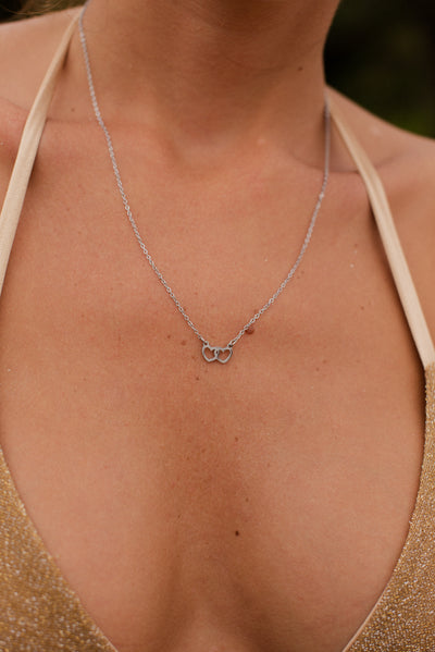 Kette mit Doppel-Herzchen Anhänger