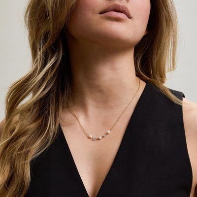 Kette mit Gemstone & Perlen