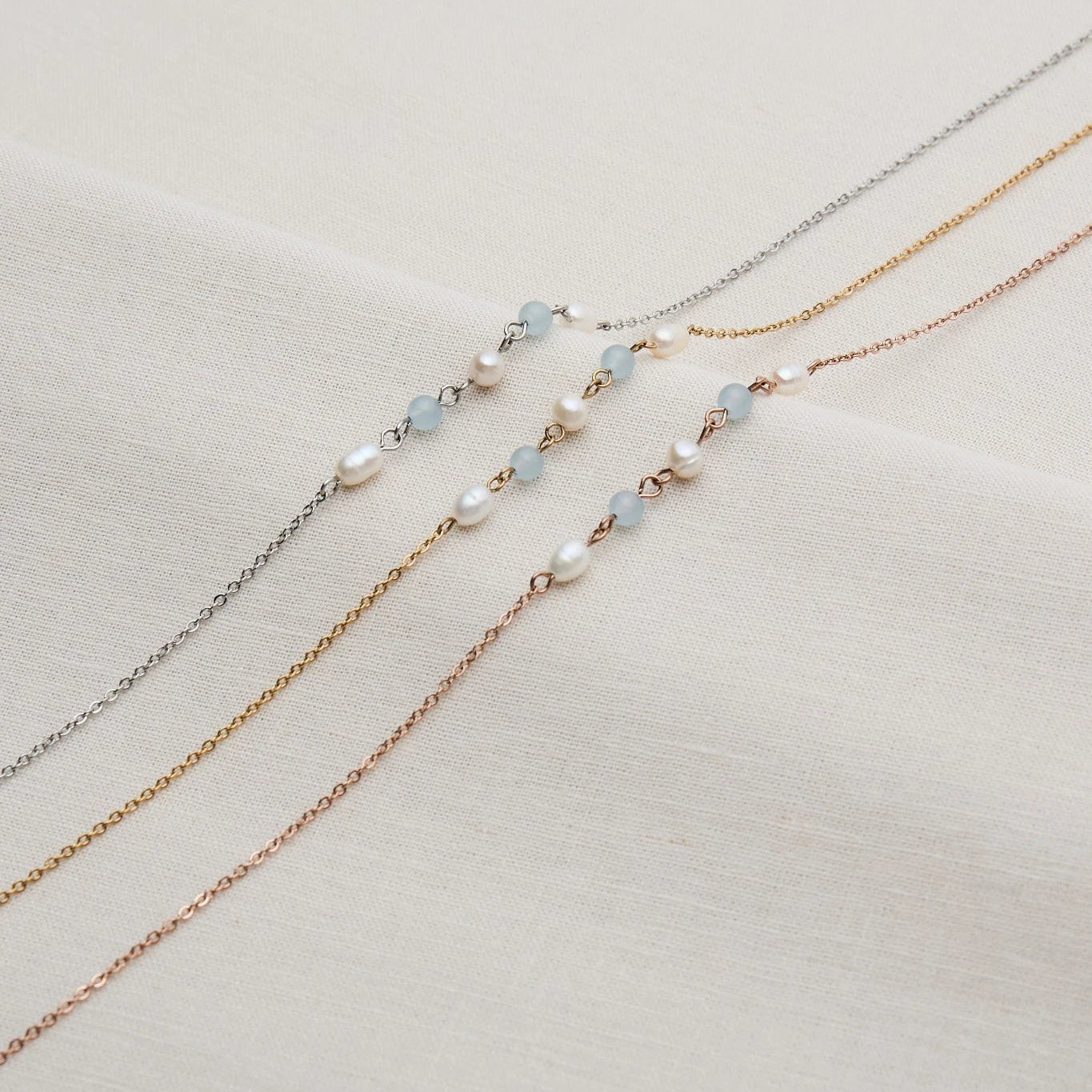 Kette mit Gemstone & Perlen