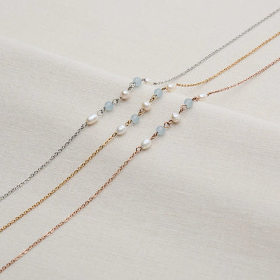 Kette mit Gemstone & Perlen