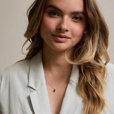 Kette Kristall, dunkelblau