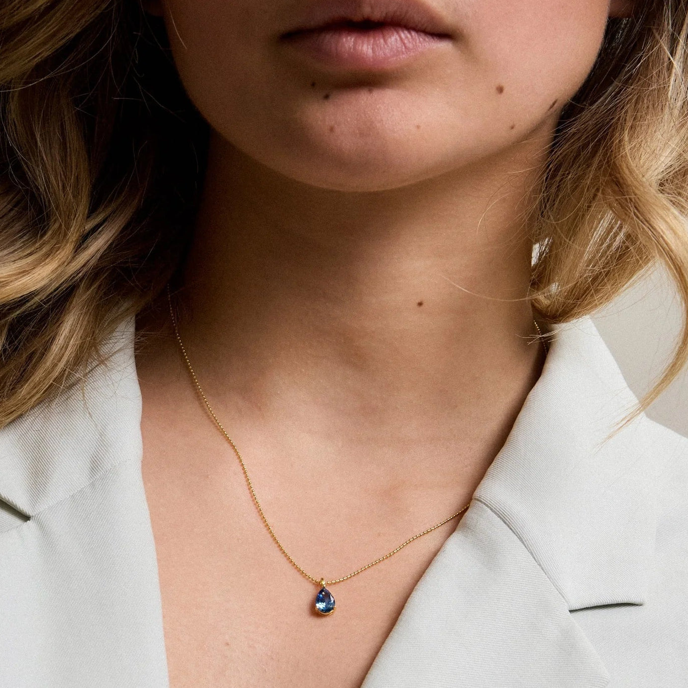 Kette Kristall, dunkelblau