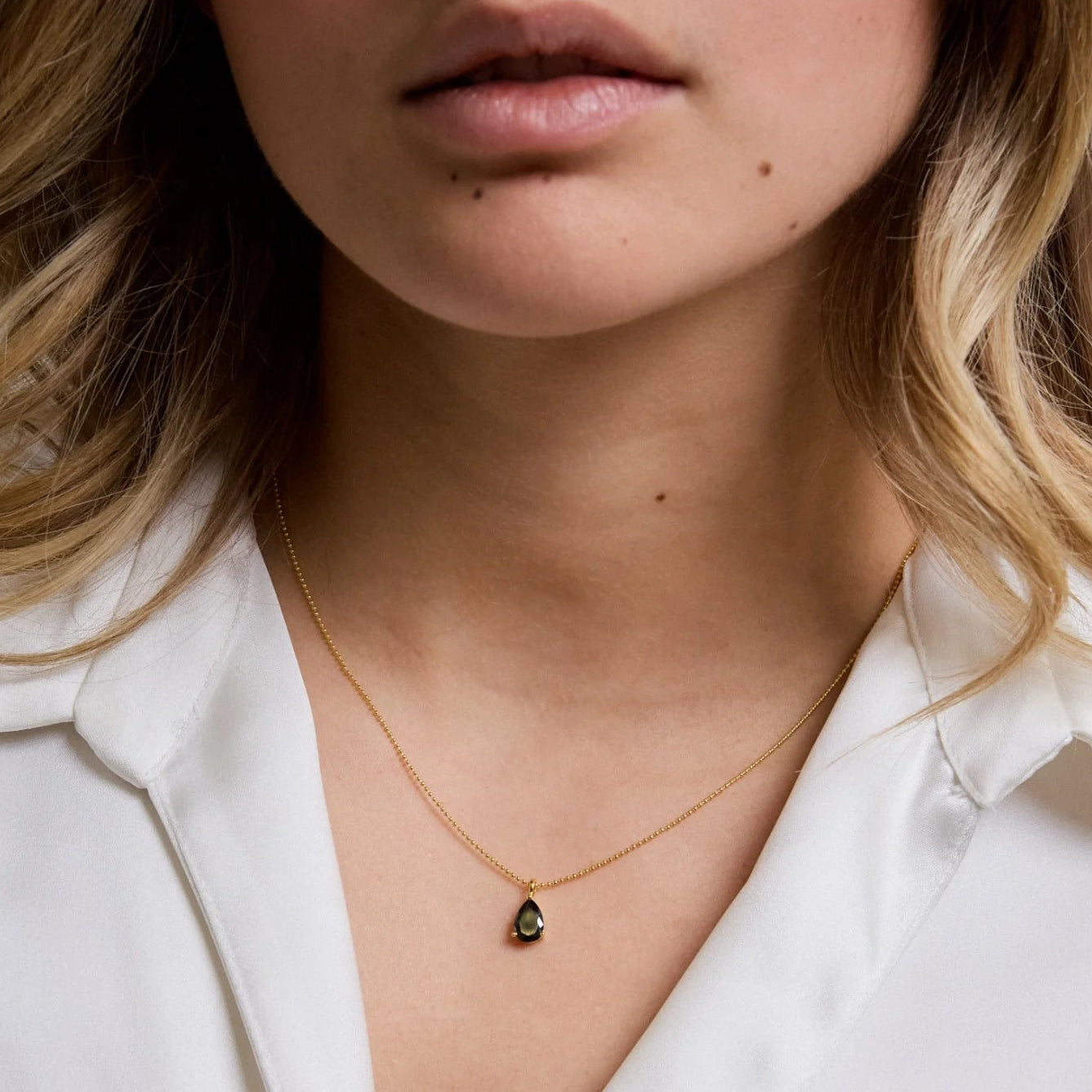 Kette Kristall, schwarz