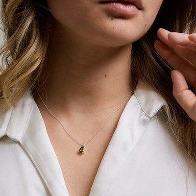 Kette Kristall, olivgrün