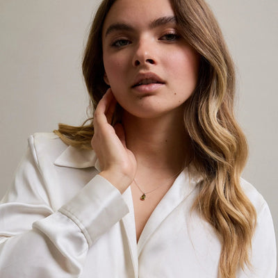 Kette Kristall, olivgrün