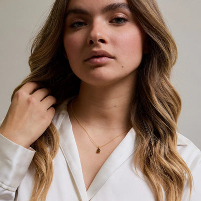 Kette Kristall, olivgrün