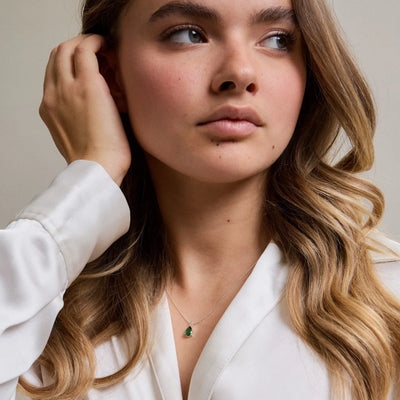 Kette Kristall, waldgrün