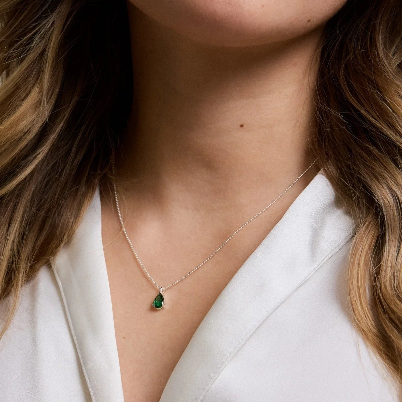 Kette Kristall, waldgrün