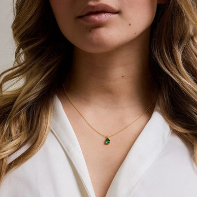 Kette Kristall, waldgrün