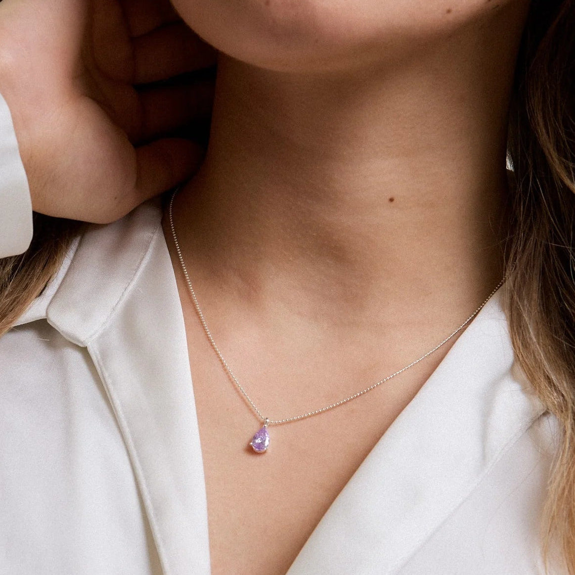 Kette Kristall, lavendel