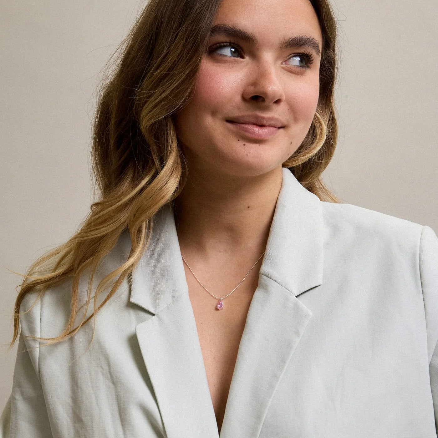 Kette Kristall, rosa