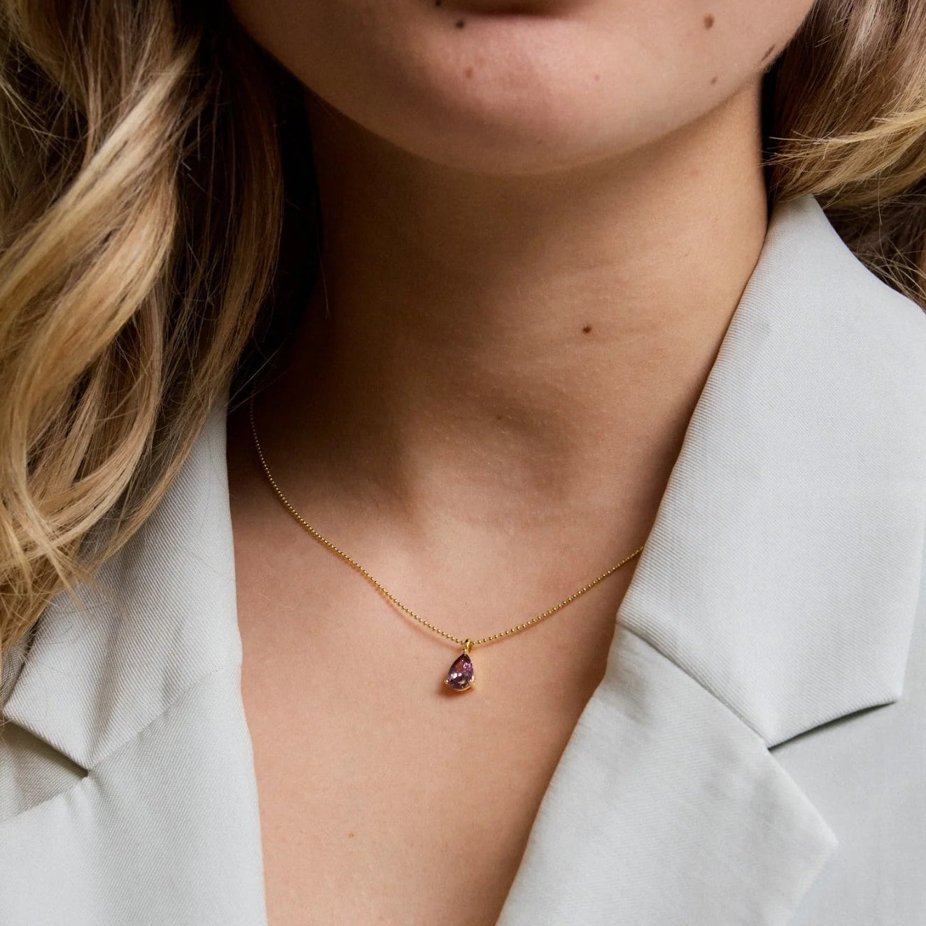 Kette Kristall, rosa