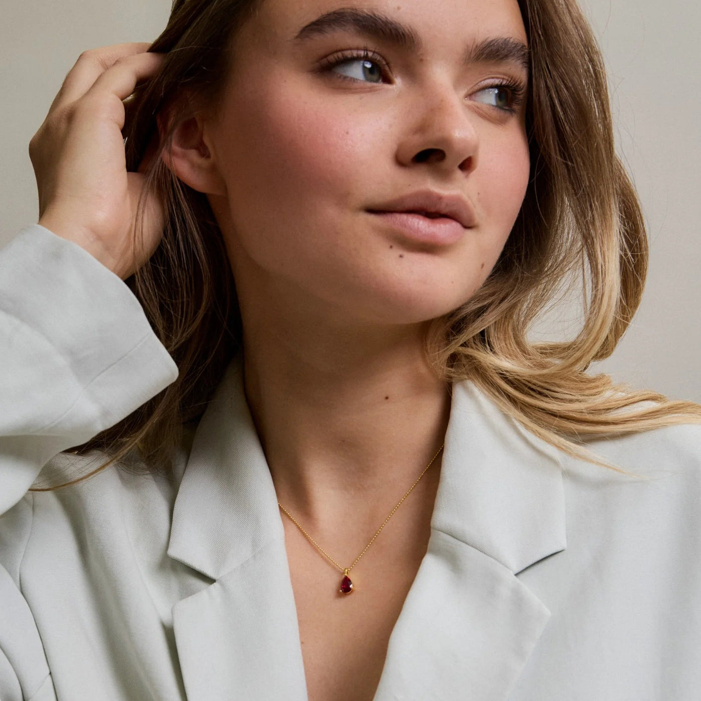 Kette Kristall, bordeauxrot