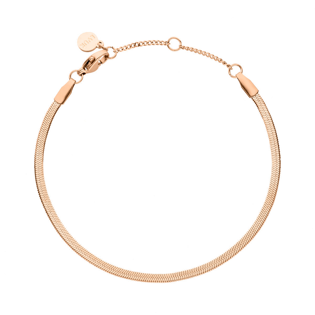 Rose farbens Schlangenarmband mit feinen Details