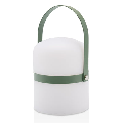 Mobile LED table lamp Sävar, olive green matt (18,5 cm)