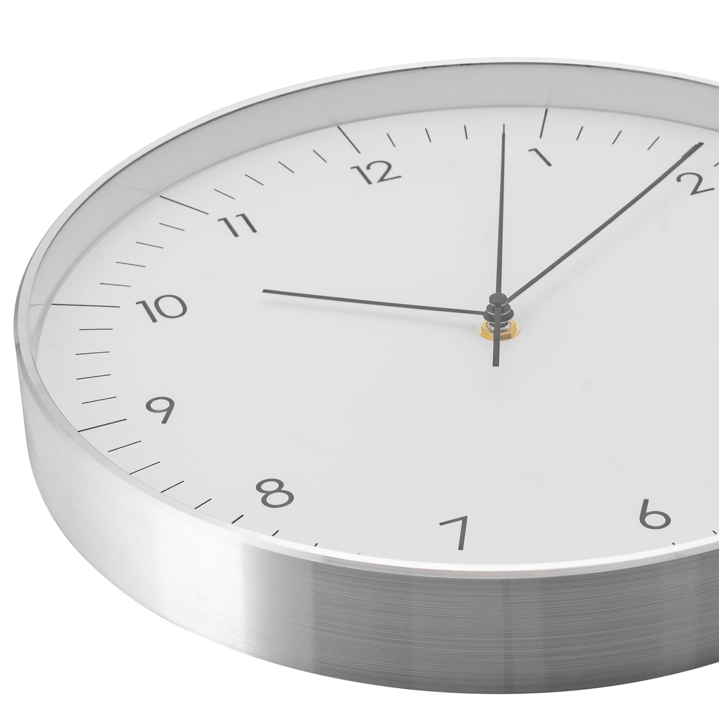 Große Wanduhr, Weiß und Silber
