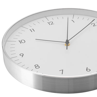 Große Wanduhr, Weiß und Silber