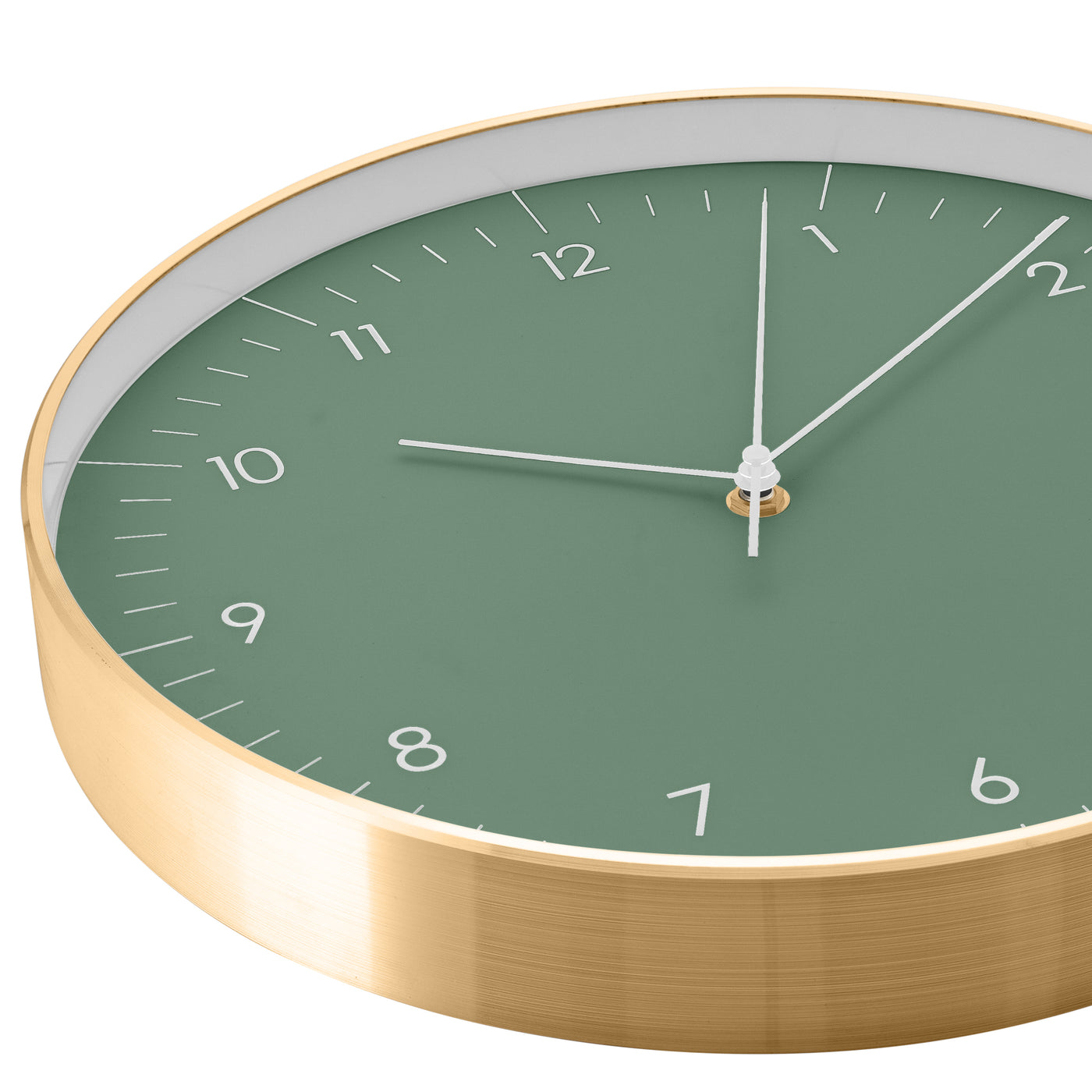 Große Wanduhr, Dunkelgrün und Gold
