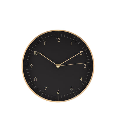 Wanduhr, Schwarz und Gold