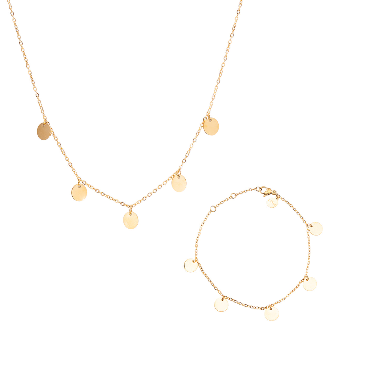 Schmuck Set in Gold aus Edelstahl 